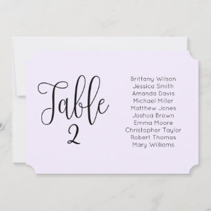 Invitation Plan de table de mariage violet. Moderne en paysag