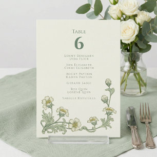 Invitation Plan de table de style floral vert vintage