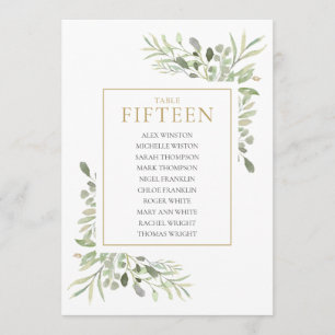 Invitation Plan de table élégant avec verdure numéro 15