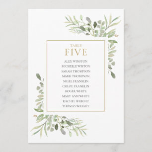 Invitation Plan de table élégant avec verdure Numéro 5