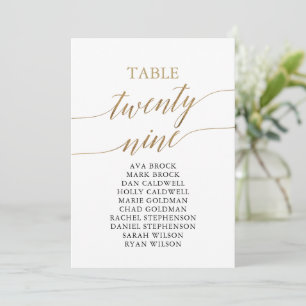 Invitation Plan de table élégant en or Numéro 29