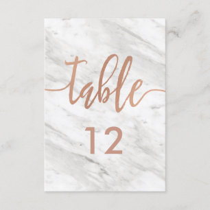 Invitation Plan de table en marbre blanc et or rose