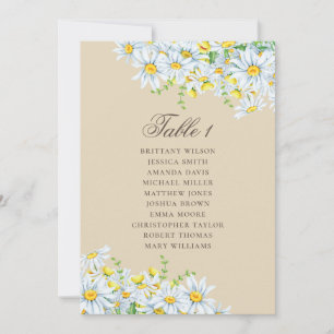 Invitation Plan de table marguerite aquarelle. Mariage floral