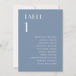 Invitation Plan de table poussiéreux bleu pour mariage sur ya