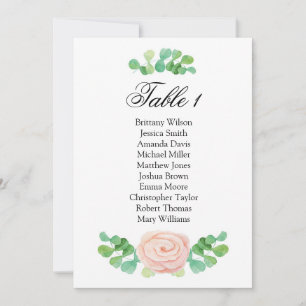 Invitation Plan de table vert d'été. Plan de table de mariage