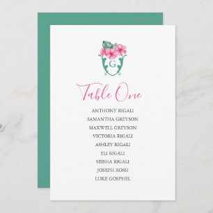 Invitation Plan du tableau des Mariages tropicaux