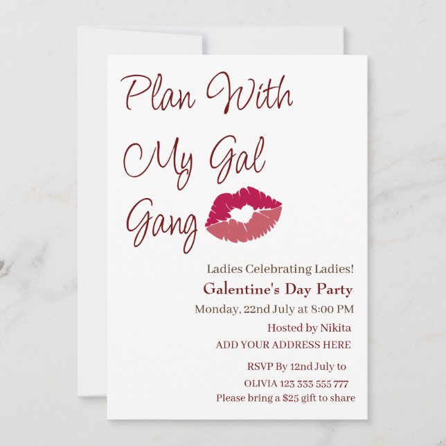 Invitation Plan With My Gal Gang Fête de la Saint-Galice pers (Devant)