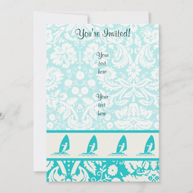 Invitation Planche à voile Turquoise (Devant)