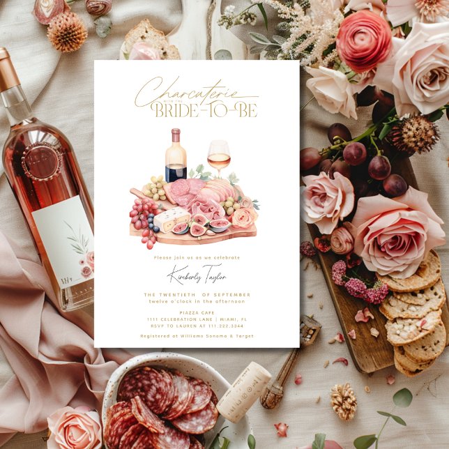 Invitation Planche de charcuterie pour enterrement de vie de  (Charcuterie Board Bridal Shower Invitation)
