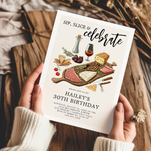 Invitation Planche de charcuterie pour fête d'anniversaire ad