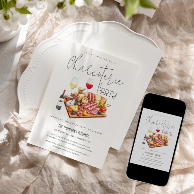 Invitation Planche de charcuterie Vin Fromage Toute occasion  (Créateur téléchargé)