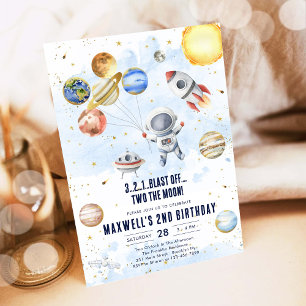 Invitation Planètes de l'espace astronaute garçon anniversair