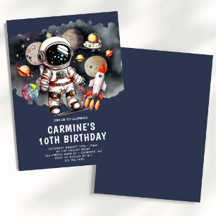Invitation Planètes de l'espace extérieur garçon 10e annivers