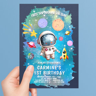 Invitation Planètes de l'espace extérieur Premier voyage 1er