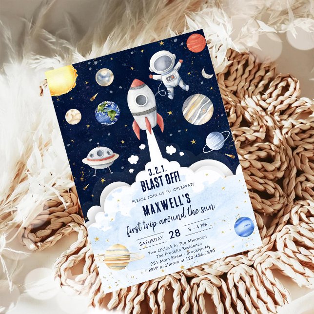 Invitation Planètes de l'espace extra-atmosphérique Garçon as (Créateur téléchargé)