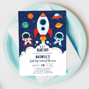 Invitation Planètes de l'espace extra-atmosphérique Garçon d'