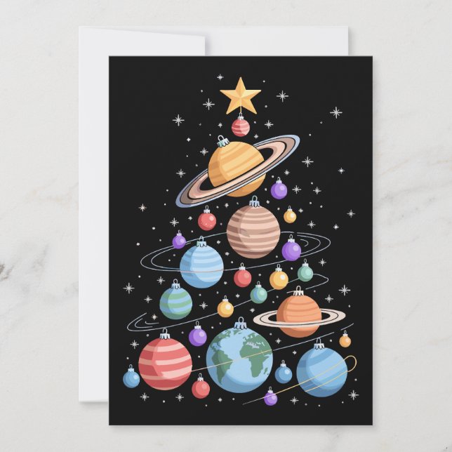 Invitation Planètes du système solaire arbre de Noël espace f (Devant)