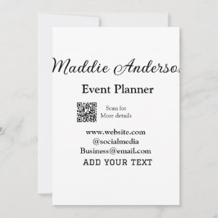 Invitation Planificateur d'événements ajouter nom Q R code dé