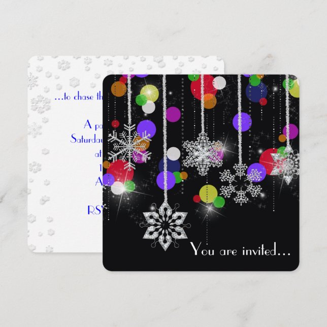 Invitation Plans de fête d'hiver (Devant / Derrière)