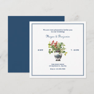Invitation Plante avec mariage de vase antique
