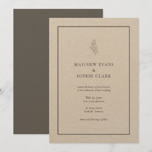 Invitation Plante minimaliste moderne Mariage feuille