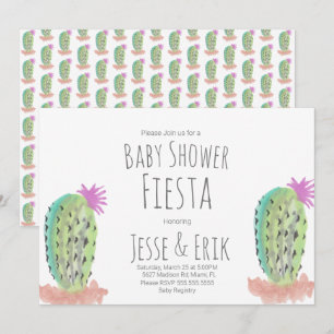 Invitation Plantes de cactus à l'aquarelle peintes à la main