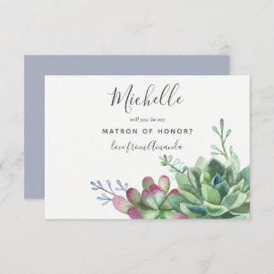 Invitation Plantes Succulents Serez-Vous Mon Chef D'Honneur