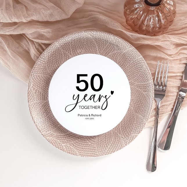 Invitation Plaque de chargeur d'anniversaire de mariage de 50 (Créateur téléchargé)