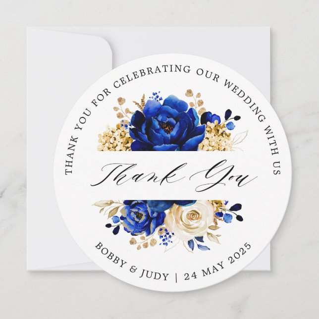 Invitation Plaque d'insertion du chargeur Royal Blue Gold Mar (Devant)