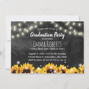 Invitation Plat de Chalkboard de tournesol rustique