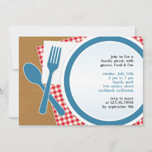 Invitation Plat de la fête de pique-nique