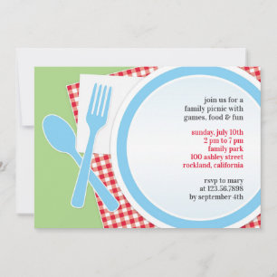 Invitation Plat de la fête de pique-nique