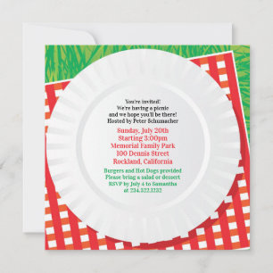 Invitation Plat de la fête de pique-nique