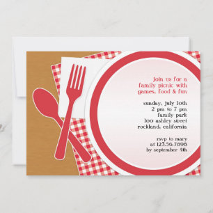 Invitation Plat de la fête de pique-nique