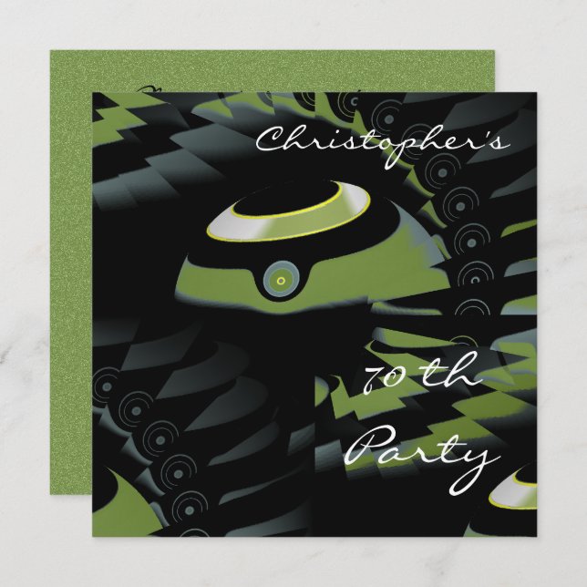 Invitation Plat Green Bowles Anniversaire (Devant / Derrière)