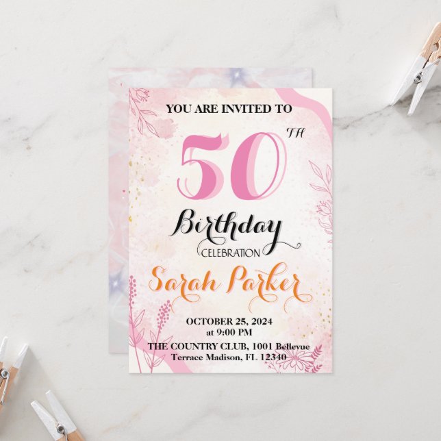 Invitation plate, 50e anniversaire (Devant/Arrière en situation)