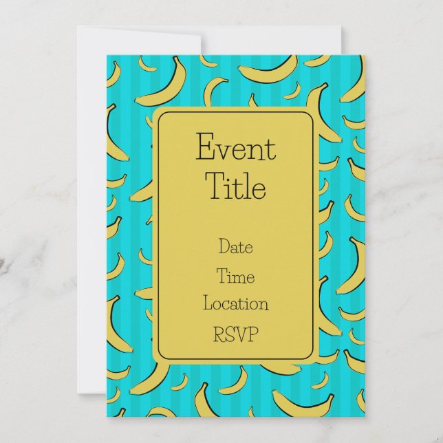 Invitation plate à motif banane (Devant)