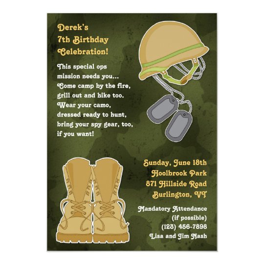 Invitation Plate D Anniversaire Militaire De Camo Zazzle Fr