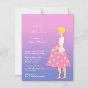 Invitation plate de baby shower rose