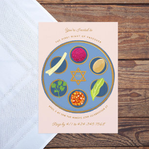 Invitation Plate de Seder Pesach Joyeux Dîner Pessa