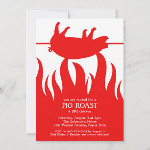 Invitation plate du barbecue rôti de porc