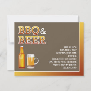Invitation plate pour fête BBQ & Bière