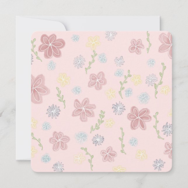 Invitation plate, Taille : 5,25 po x 5,25 po, Papi (Devant)