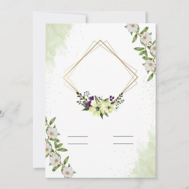 Invitation plate, Taille : 5" x 7", Papier : Matte (Devant)