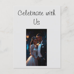 Invitation plate, taille : Couple mariage de 5 po