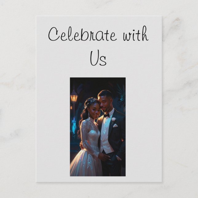 Invitation plate, taille : Couple mariage de 5 po  (Devant)