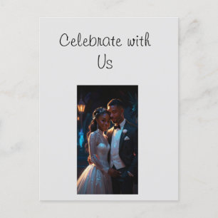 Invitation plate, taille : Couple mariage de 5 po