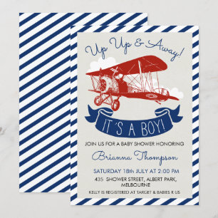 Invitation plate vintage du baby shower du garçon