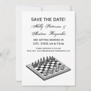 Invitation Plateau de Jeu d'Échecs et Pièces d'Échecs Art Vin