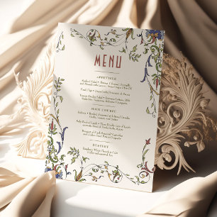 Invitation Plats victoriens Menu Mariage personnalisable